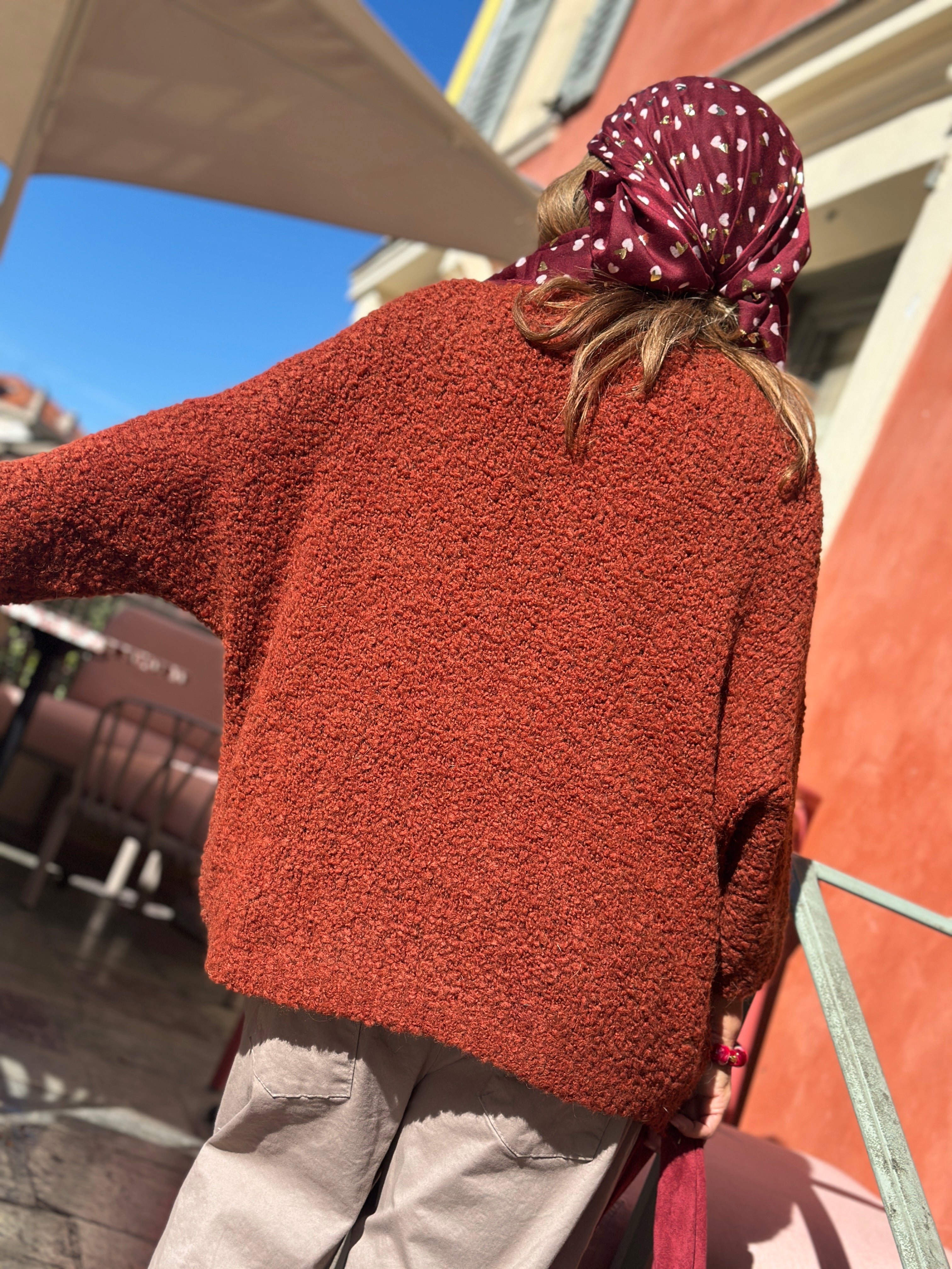 Pull rouille BE HAPPY