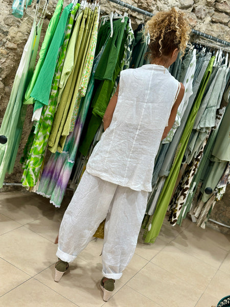 Gilet lin blanc LIA