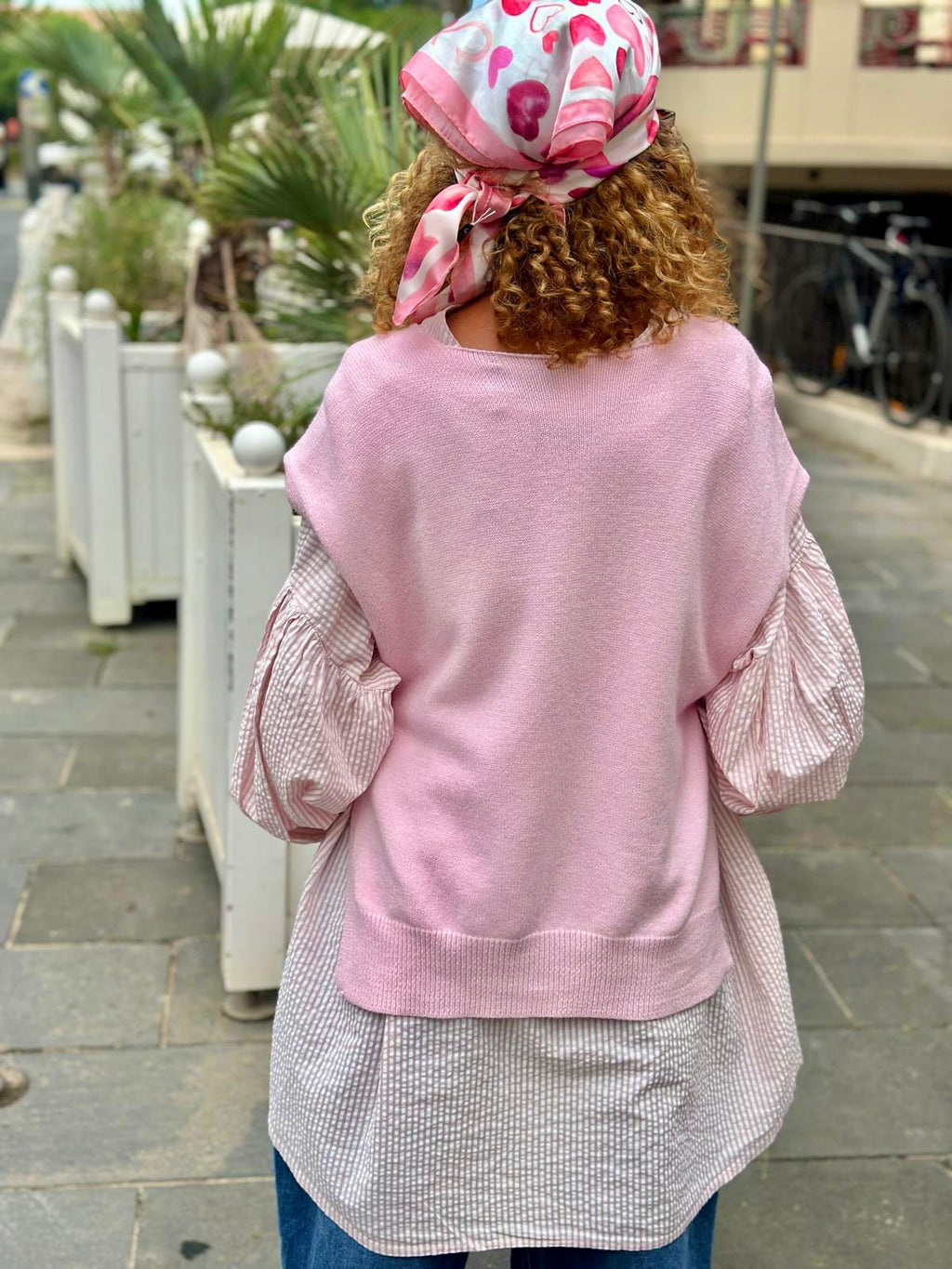 Pull sans manche rose VIVIA