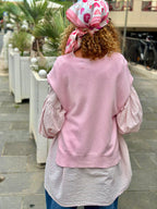 Pull sans manche rose VIVIA
