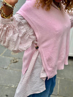 Pull sans manche rose VIVIA