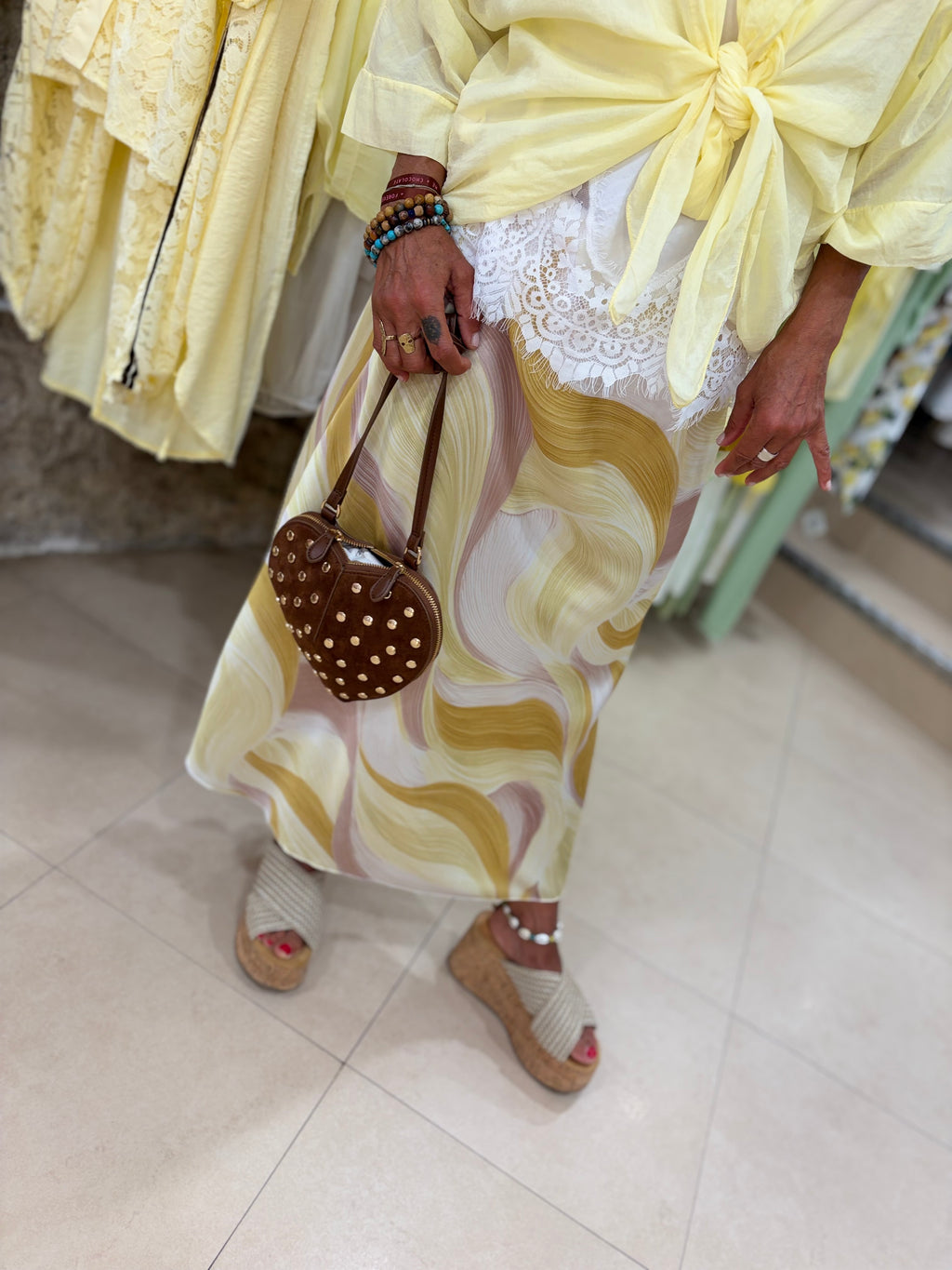 Jupe jaune SATIN