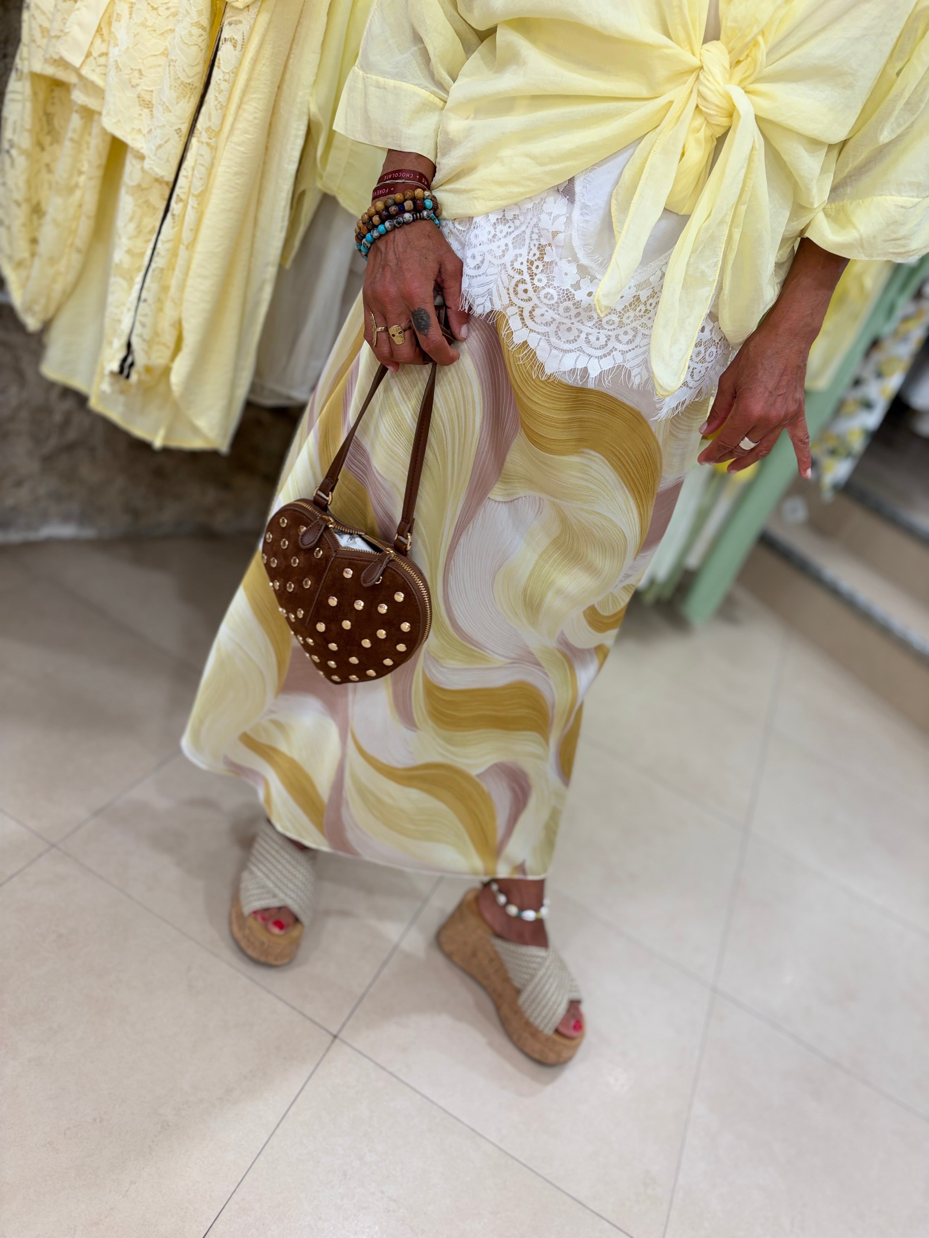 Jupe jaune SATIN