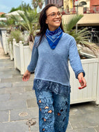 Pull bleu DENTELLA