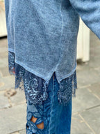 Pull bleu DENTELLA