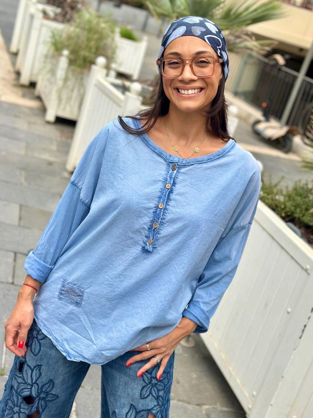 Blouse bleu ELOA