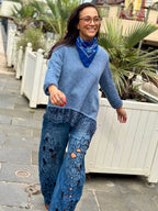 Pull bleu DENTELLA