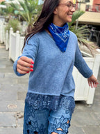 Pull bleu DENTELLA