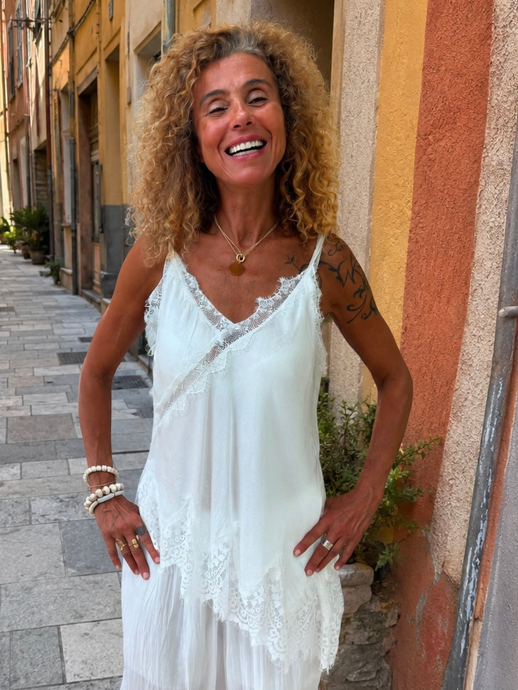 Top blanc ASYMETRIQUE