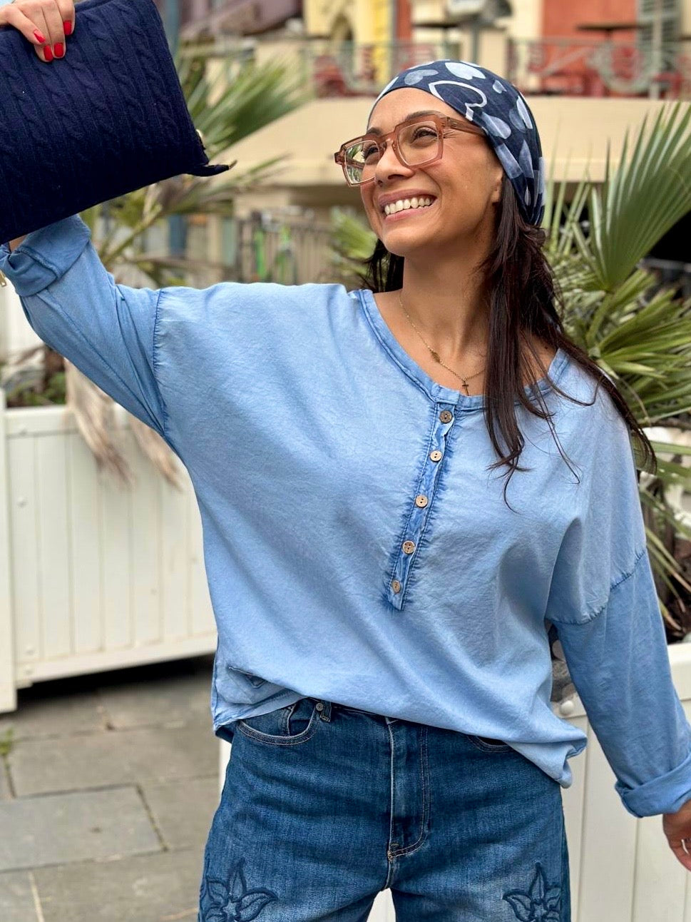 Blouse bleu ELOA
