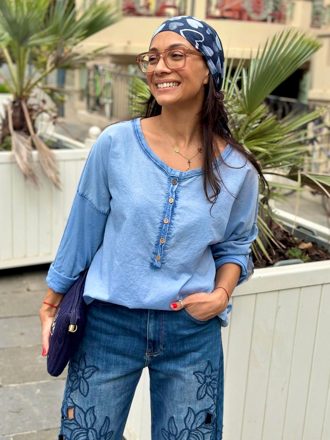 Blouse bleu ELOA