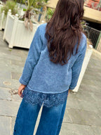 Pull bleu DENTELLA