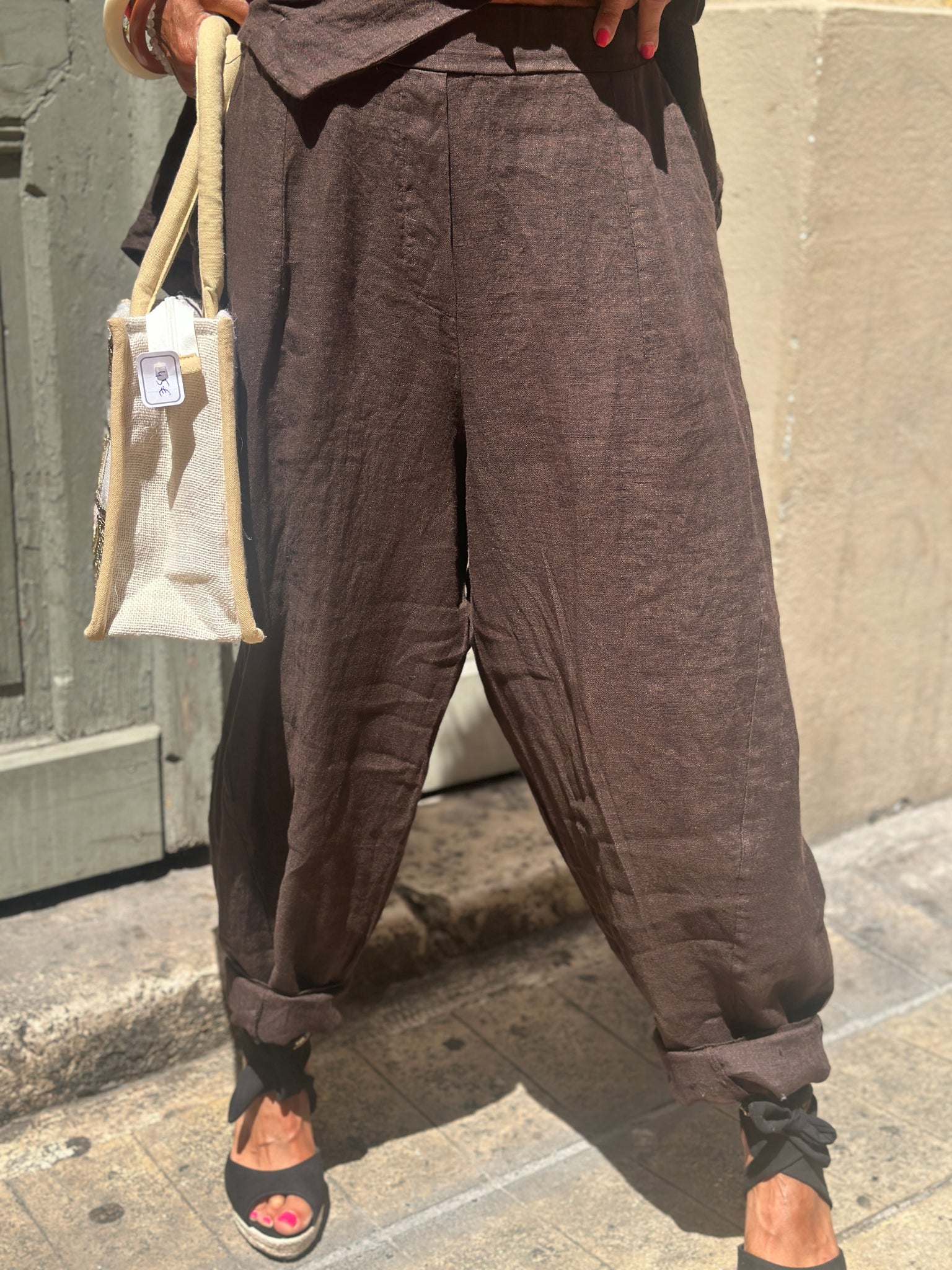 Pantalon lin choco KEY