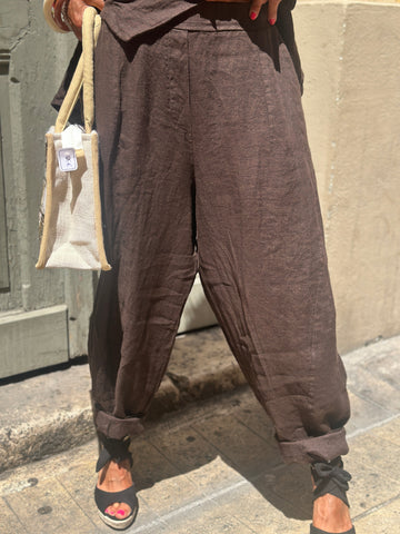 Pantalon lin choco KEY