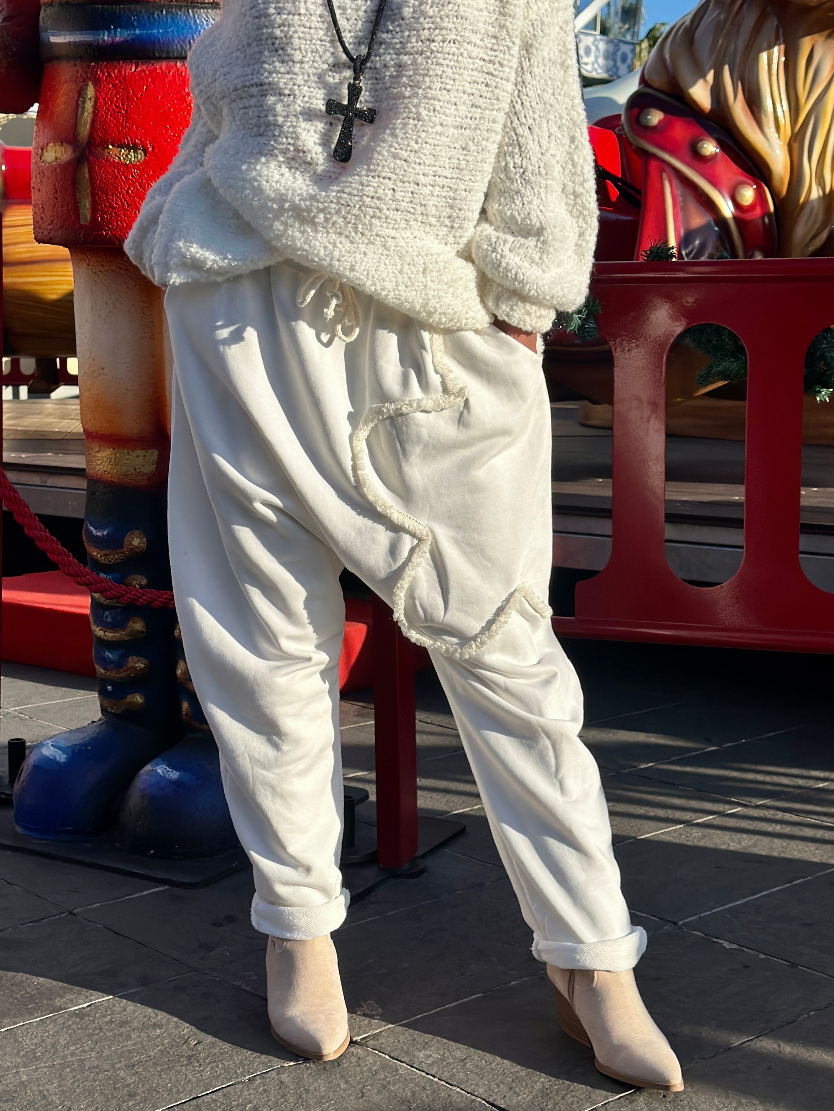 Sarouel blanc FLOWER