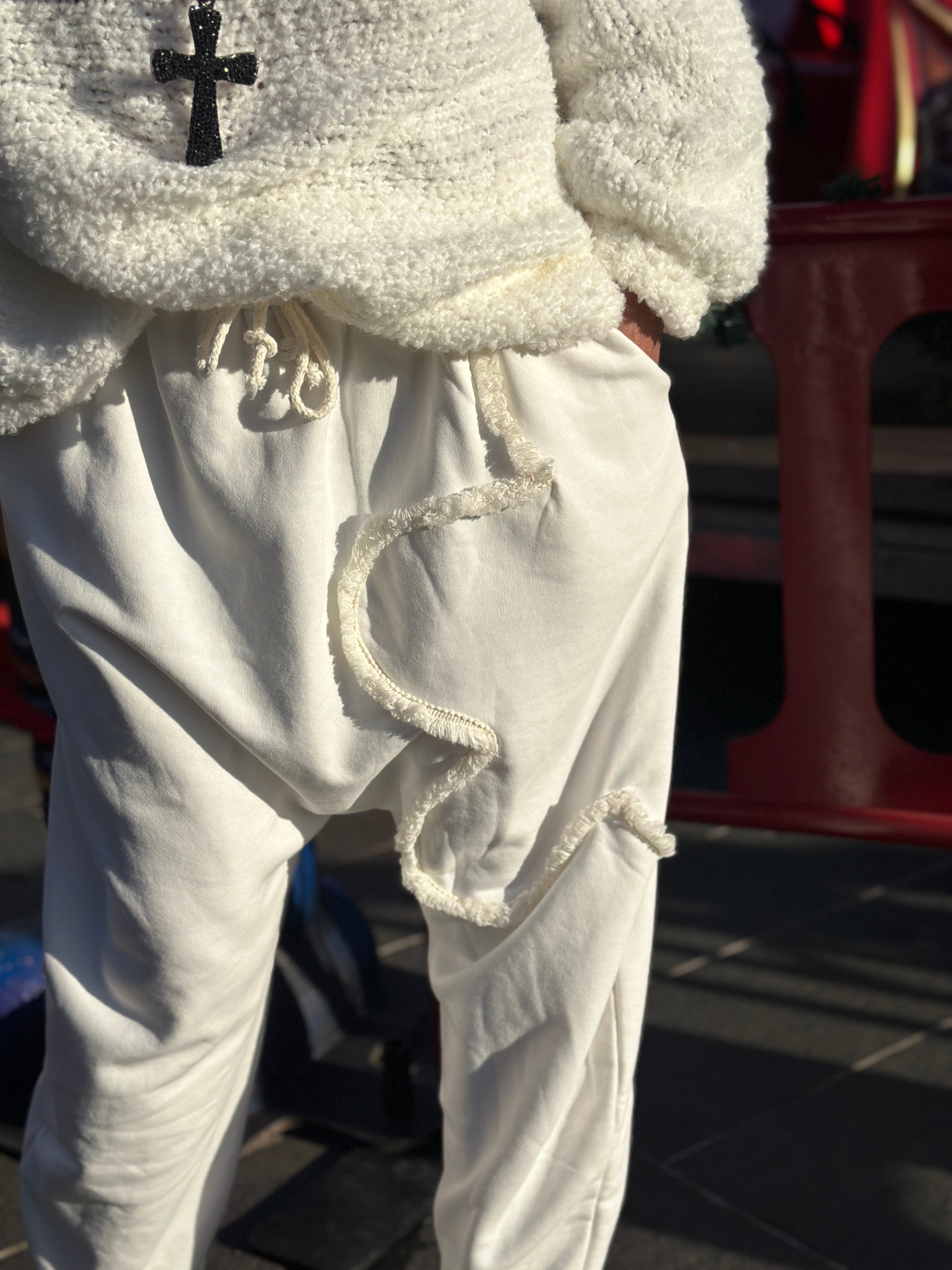 Sarouel blanc FLOWER