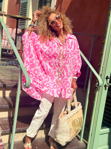 Chemise ample rose FLUO