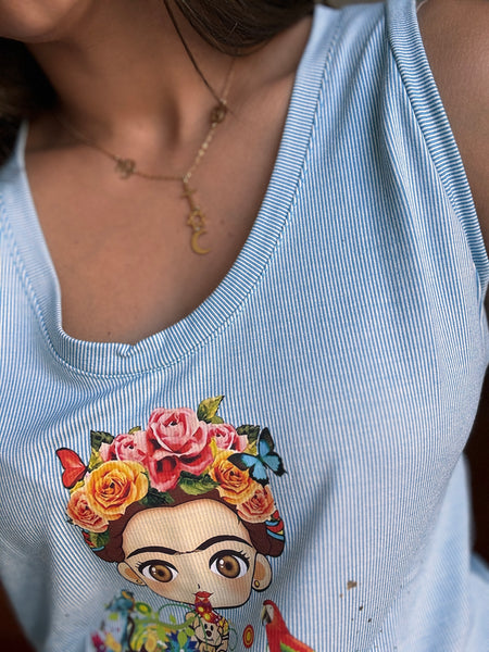 Débardeur bleu MINI FRIDA