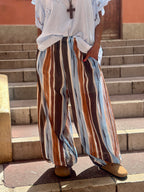 Pantalon bleu/marron ALADIN