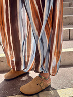 Pantalon bleu/marron ALADIN
