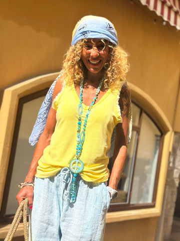 Débardeur jaune SEQUINS