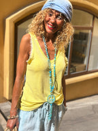 Sautoir turquoise PEACE