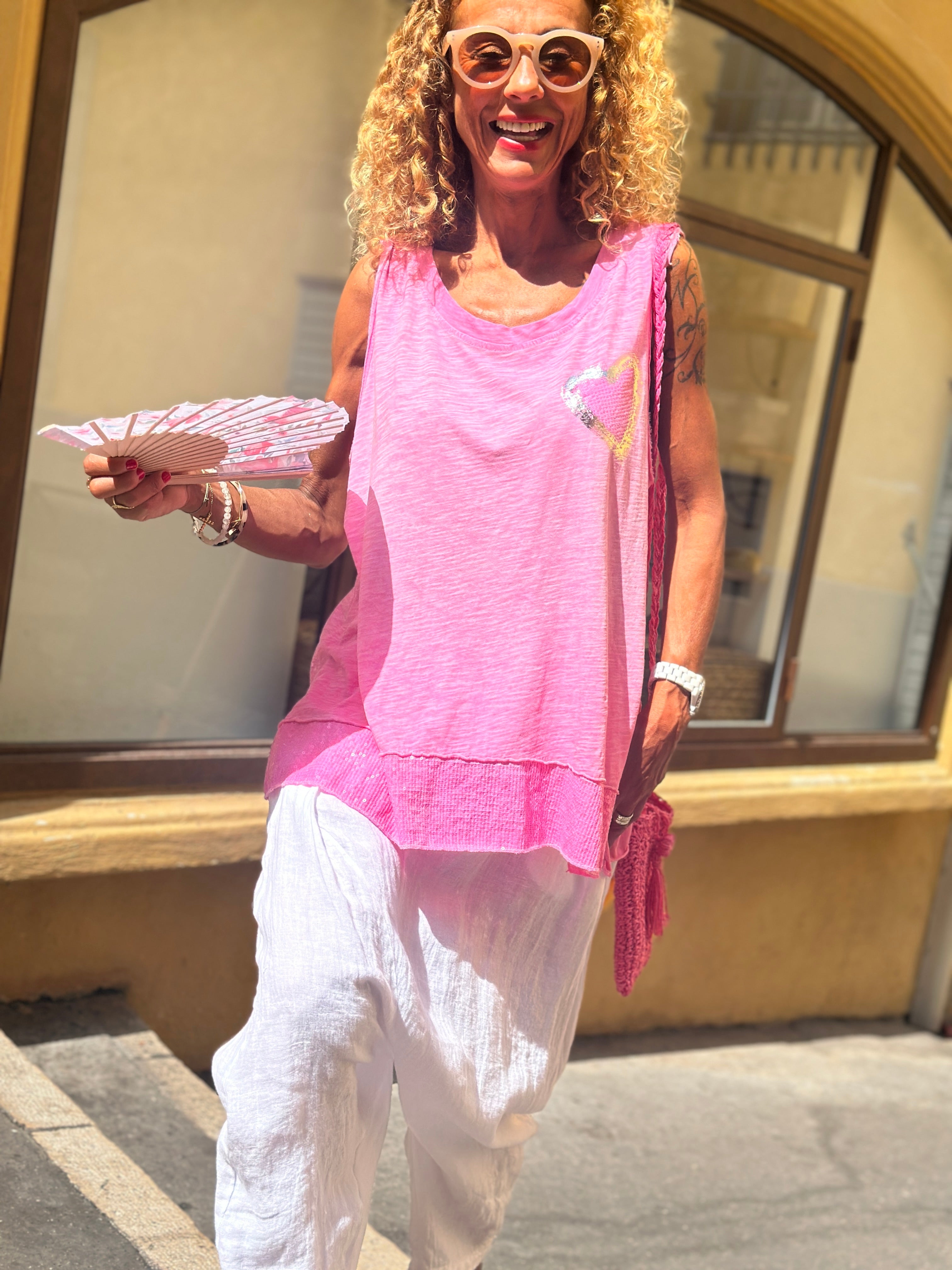 Débardeur rose IBIZA