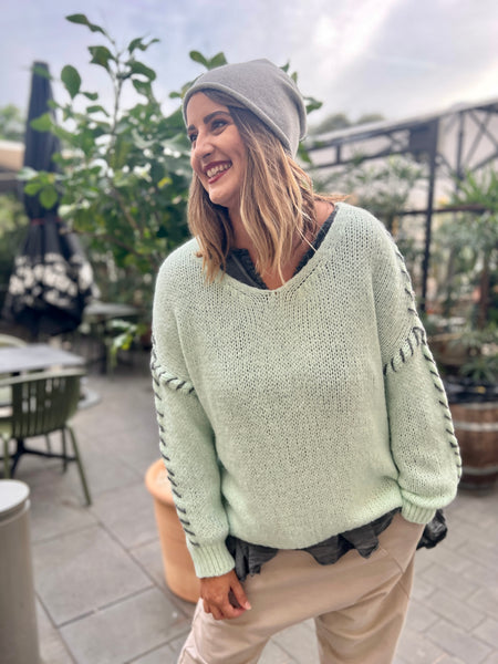 Pull vert d'eau JUSTINE
