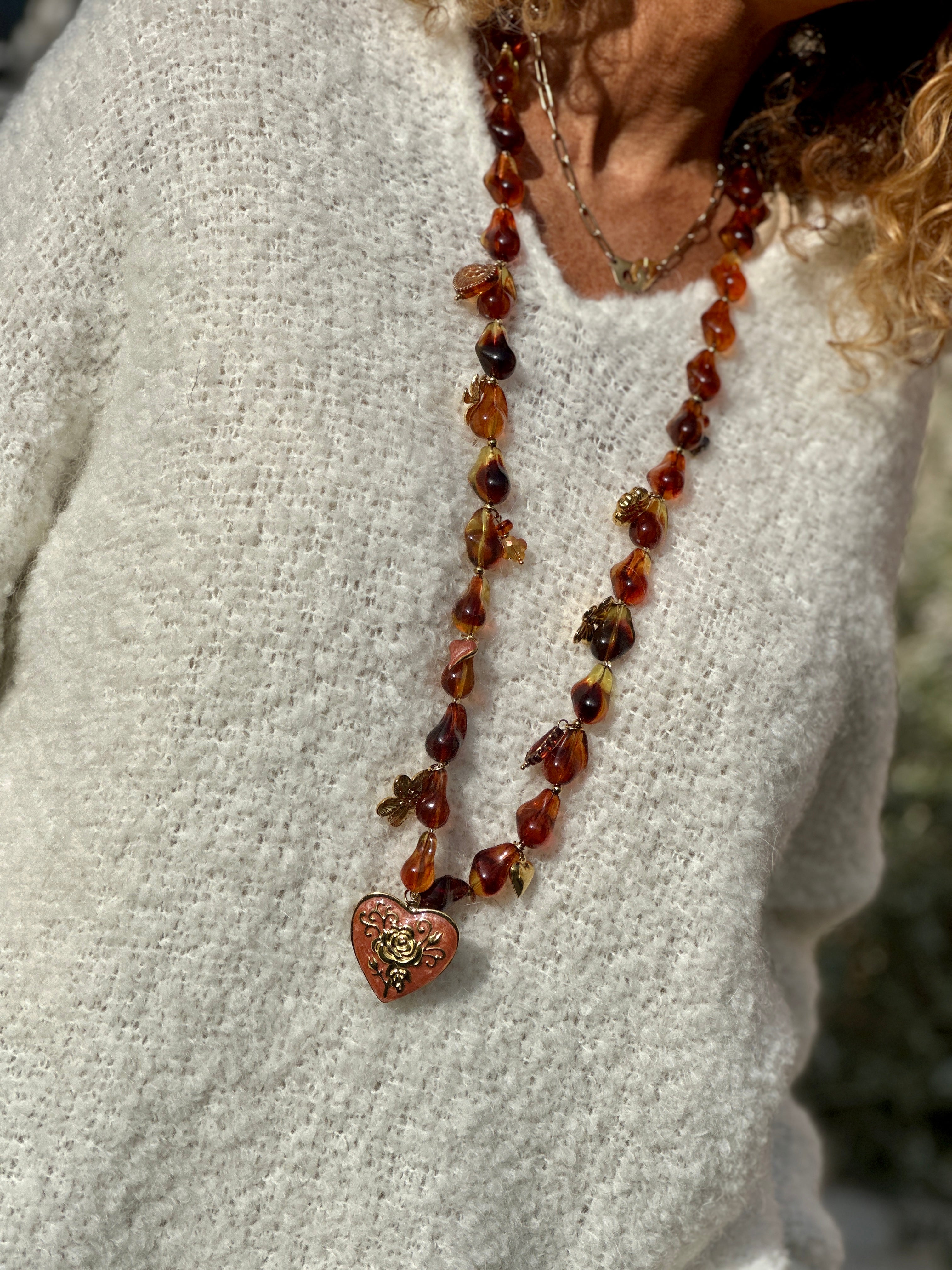 Collier ambré COEUR