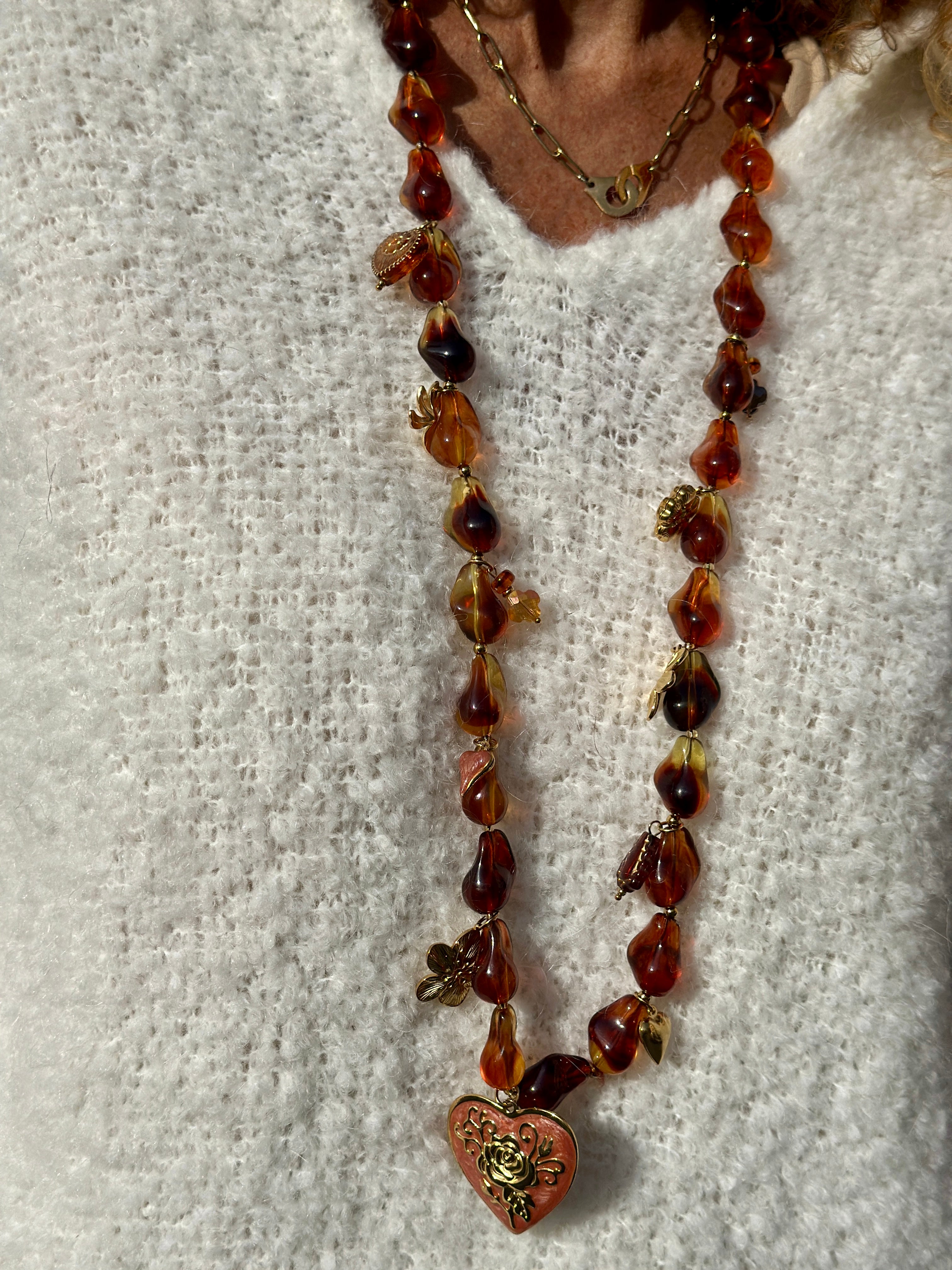 Collier ambré COEUR