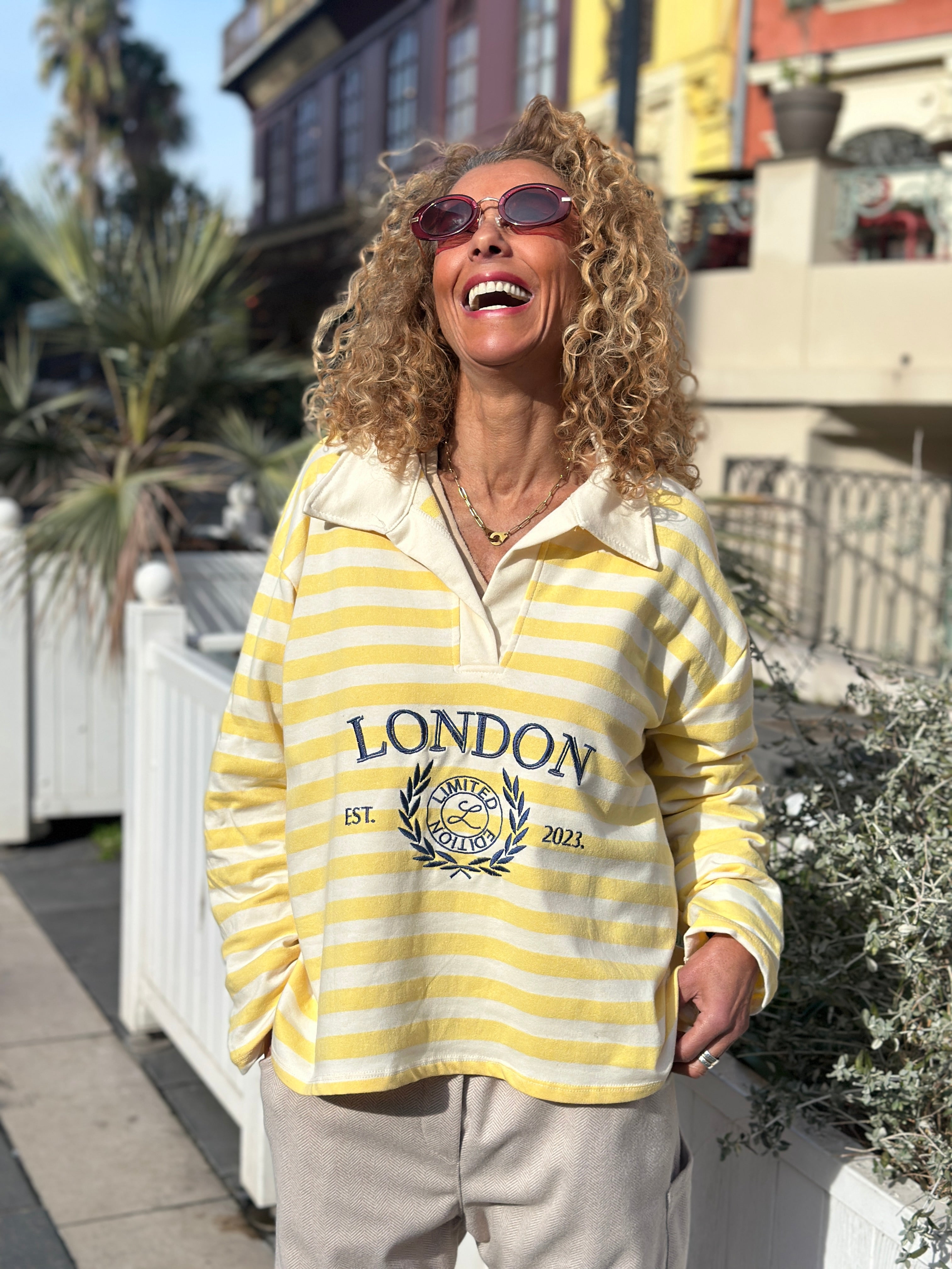 Polo rayé jaune LONDON