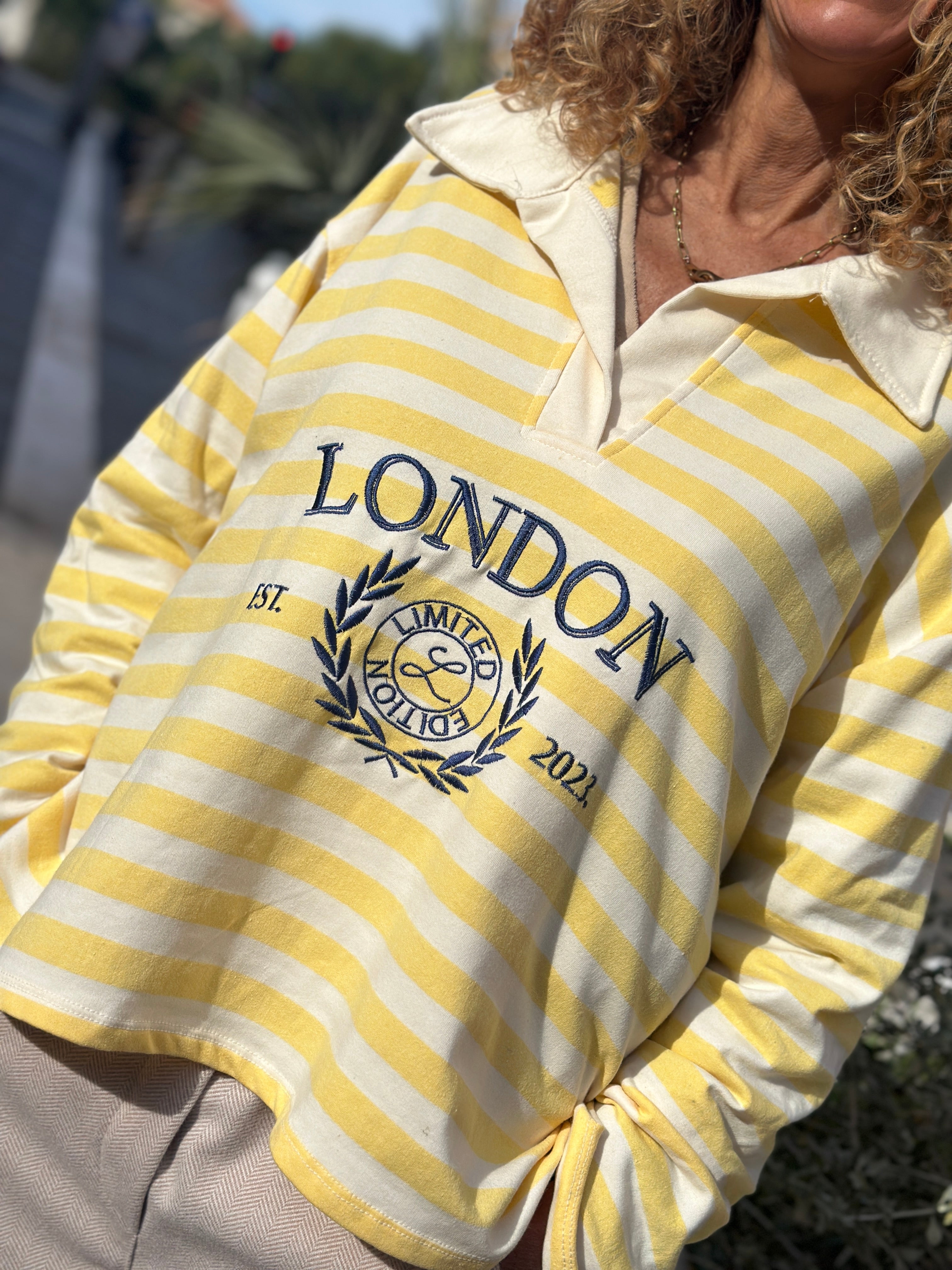Polo rayé jaune LONDON