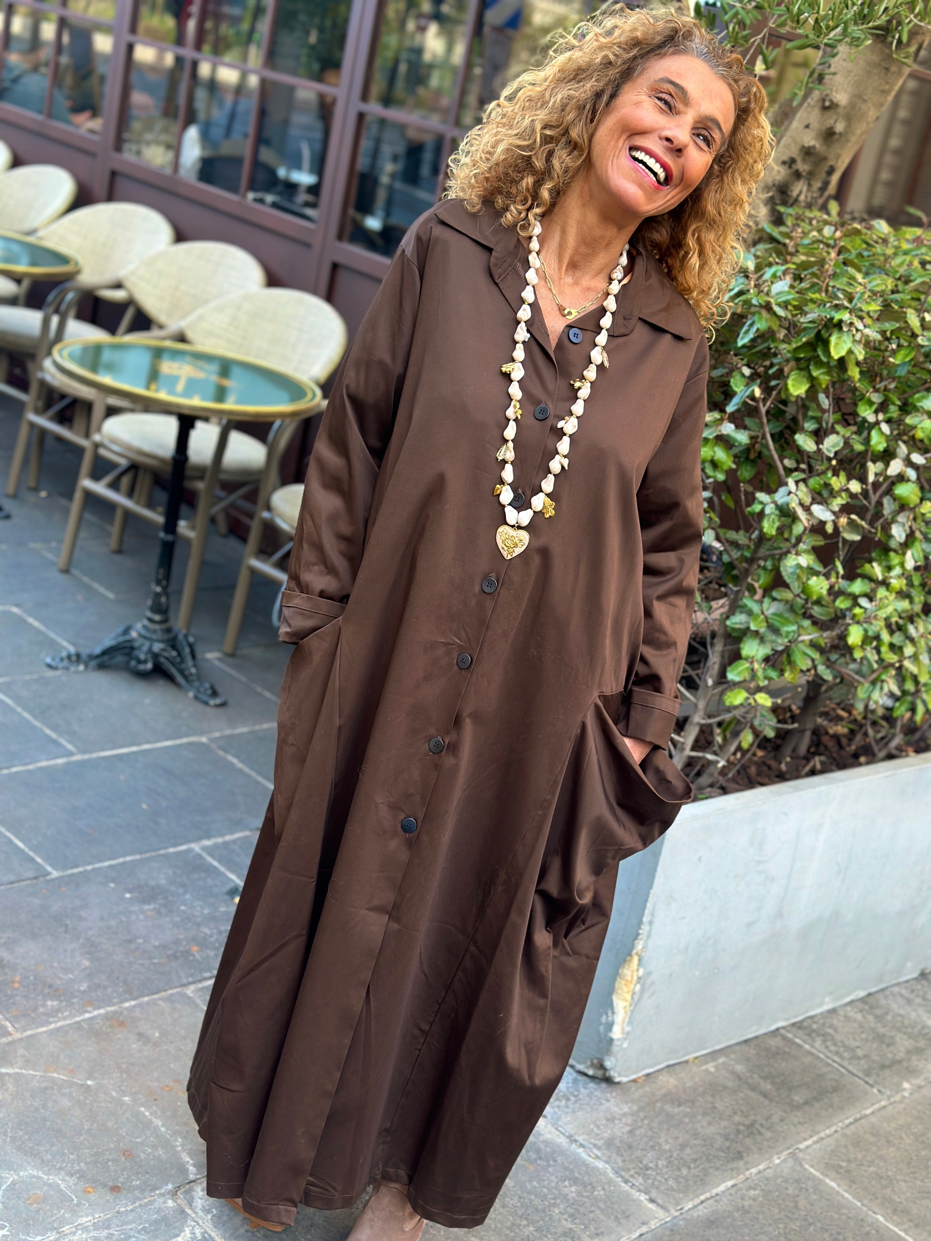 Robe chemise choco POCHES