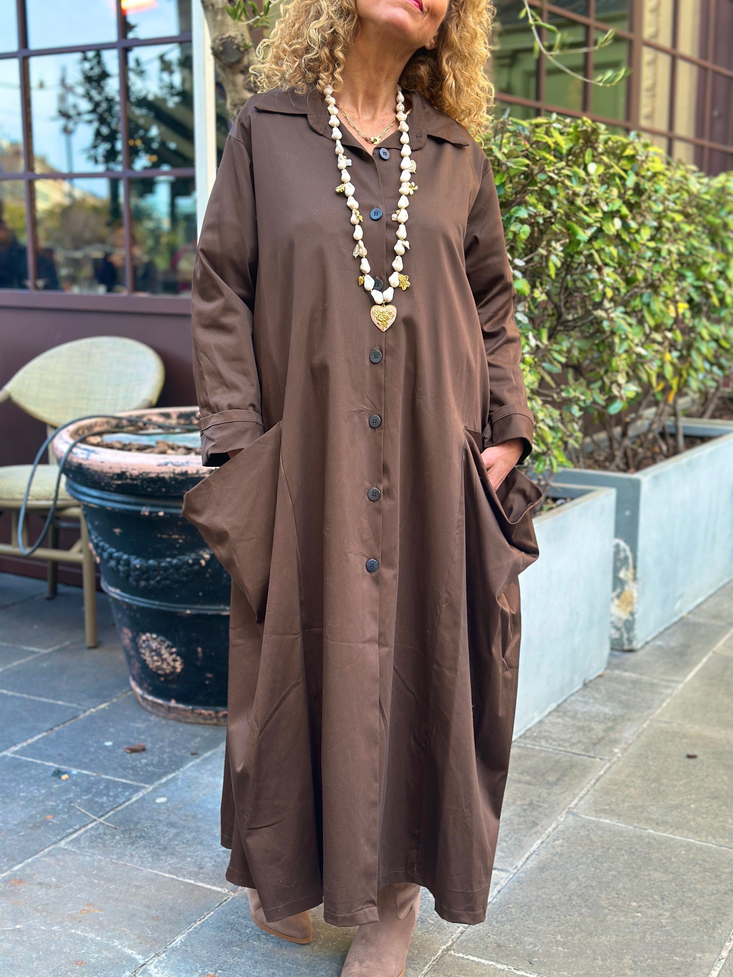 Robe chemise choco POCHES