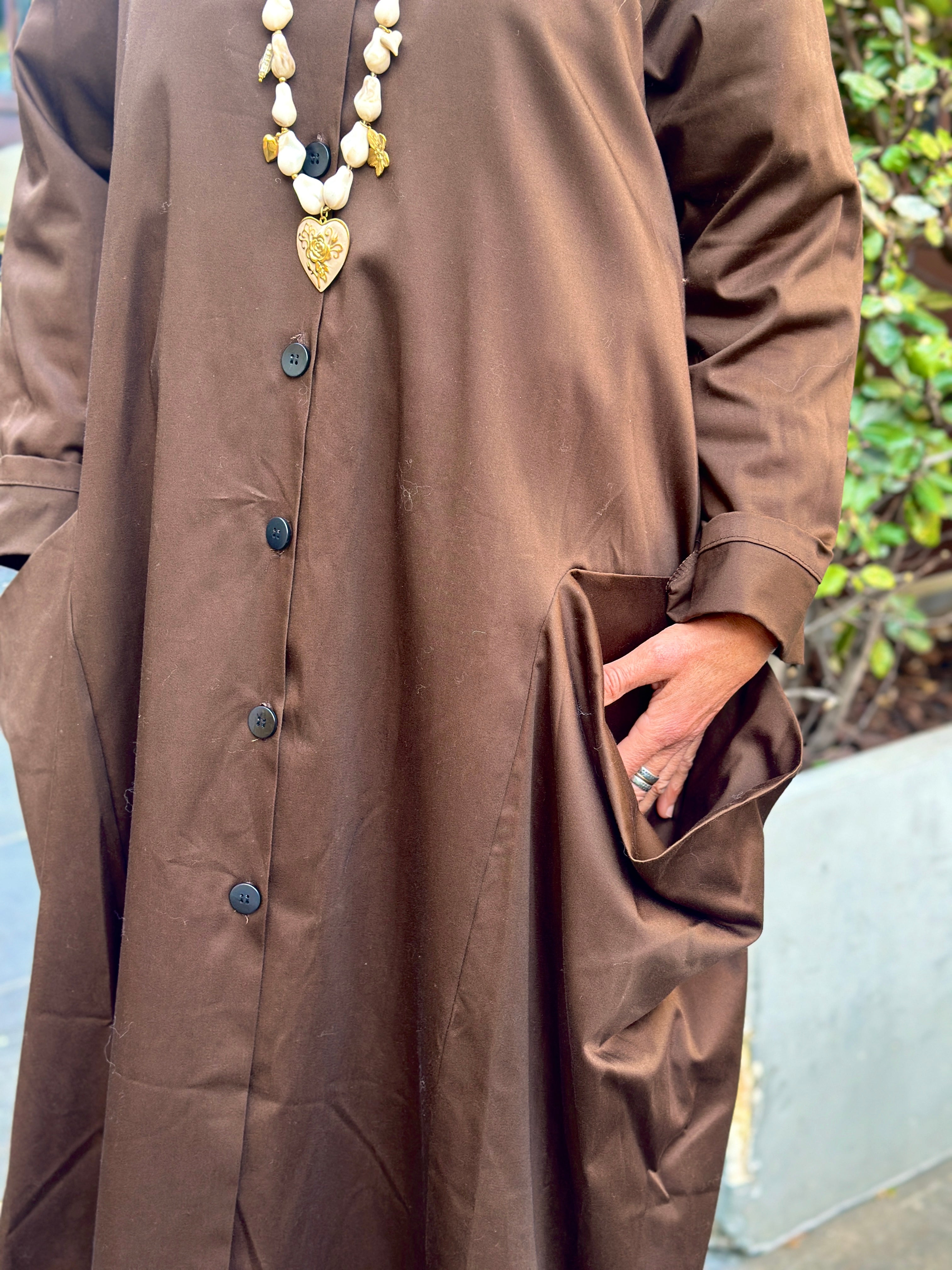 Robe chemise choco POCHES