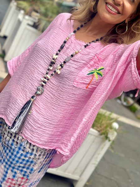Blouse rose PALMIER
