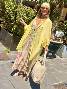 Chemise ample jaune BEACH LIFE