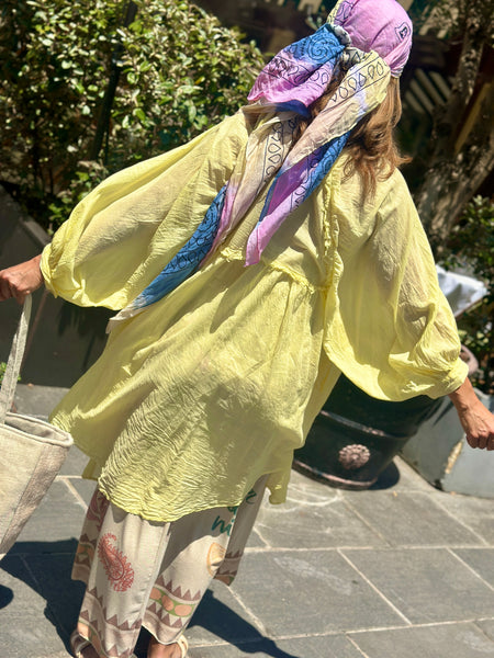 Chemise ample jaune BEACH LIFE