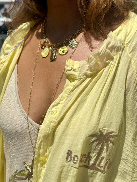 Chemise ample jaune BEACH LIFE