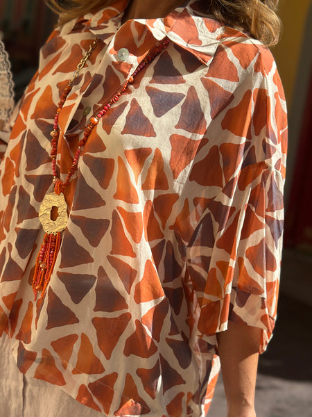 Blouse rouille MADAGASCAR