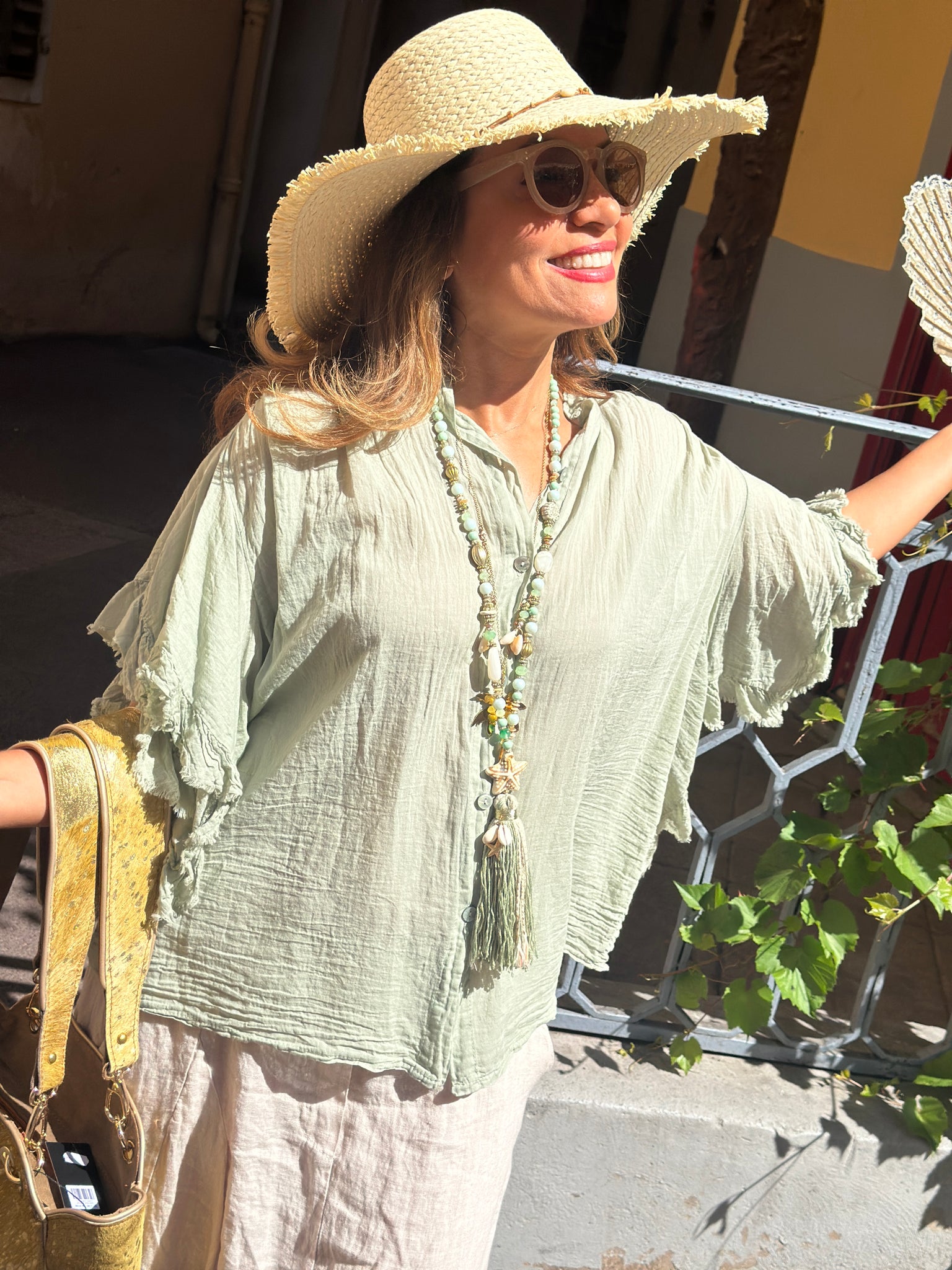 Chemise vert amande VITALIA
