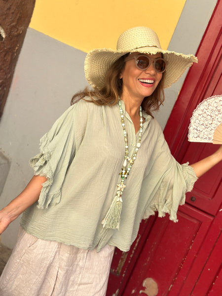 Chemise vert amande VITALIA