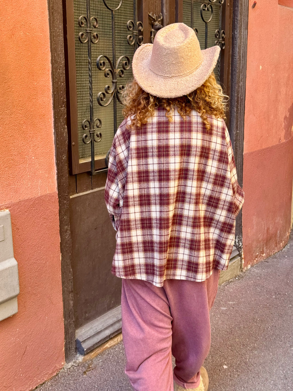 Blouse bordeaux CARREAUX