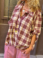 Blouse bordeaux CARREAUX