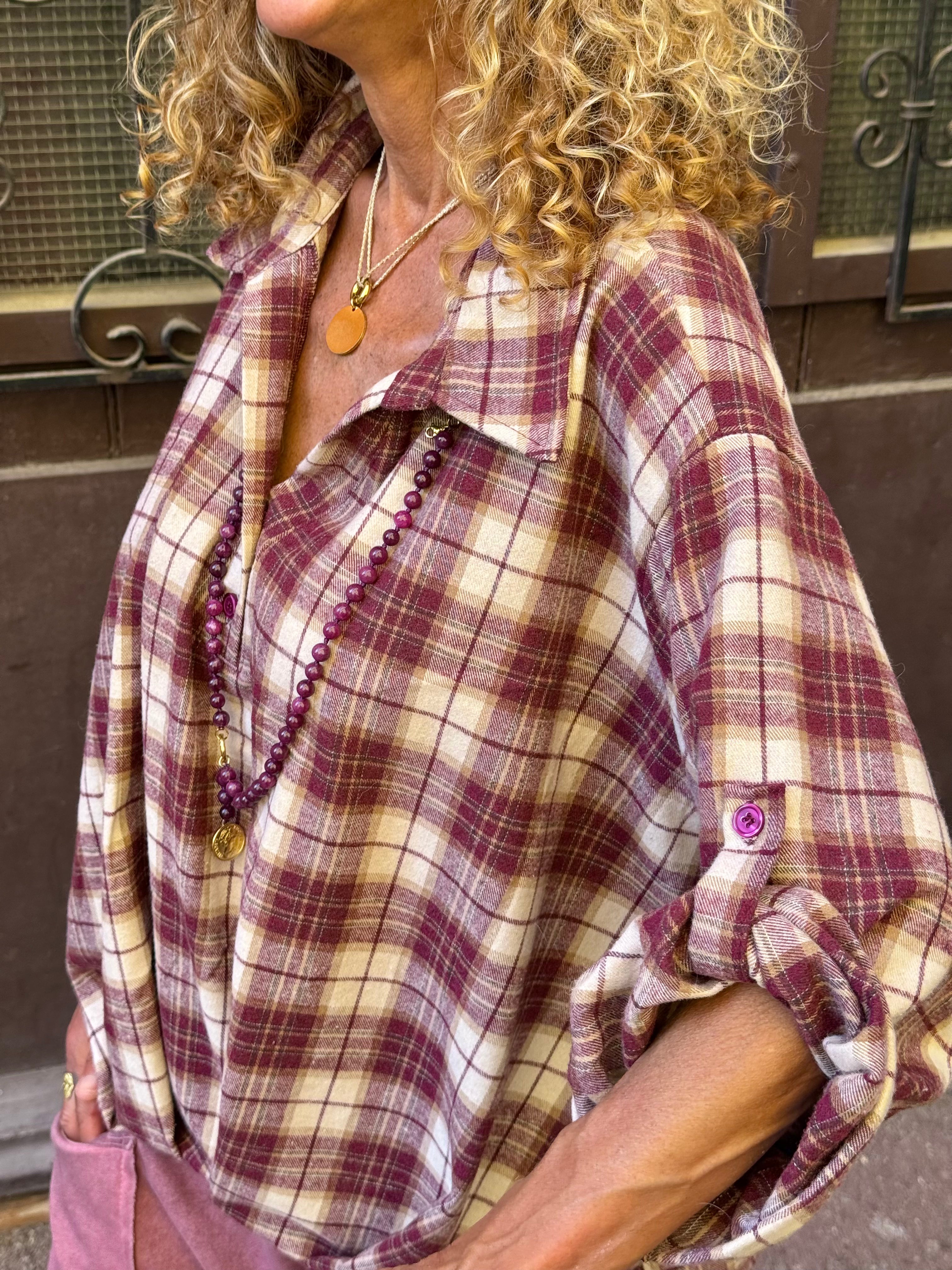 Blouse bordeaux CARREAUX