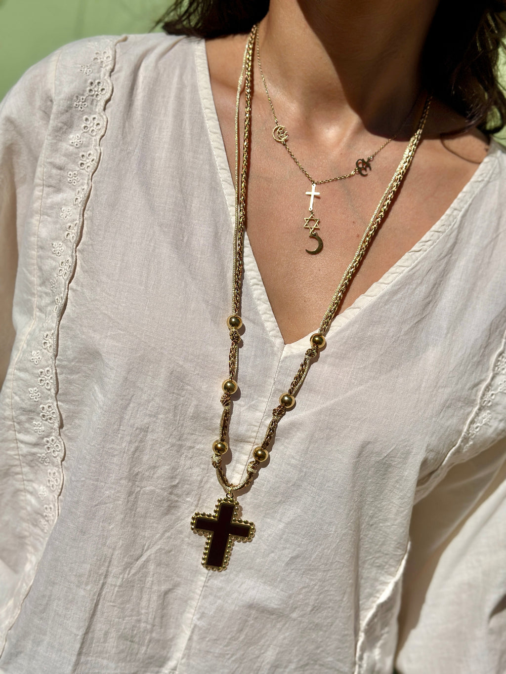 Collier doré CROIX
