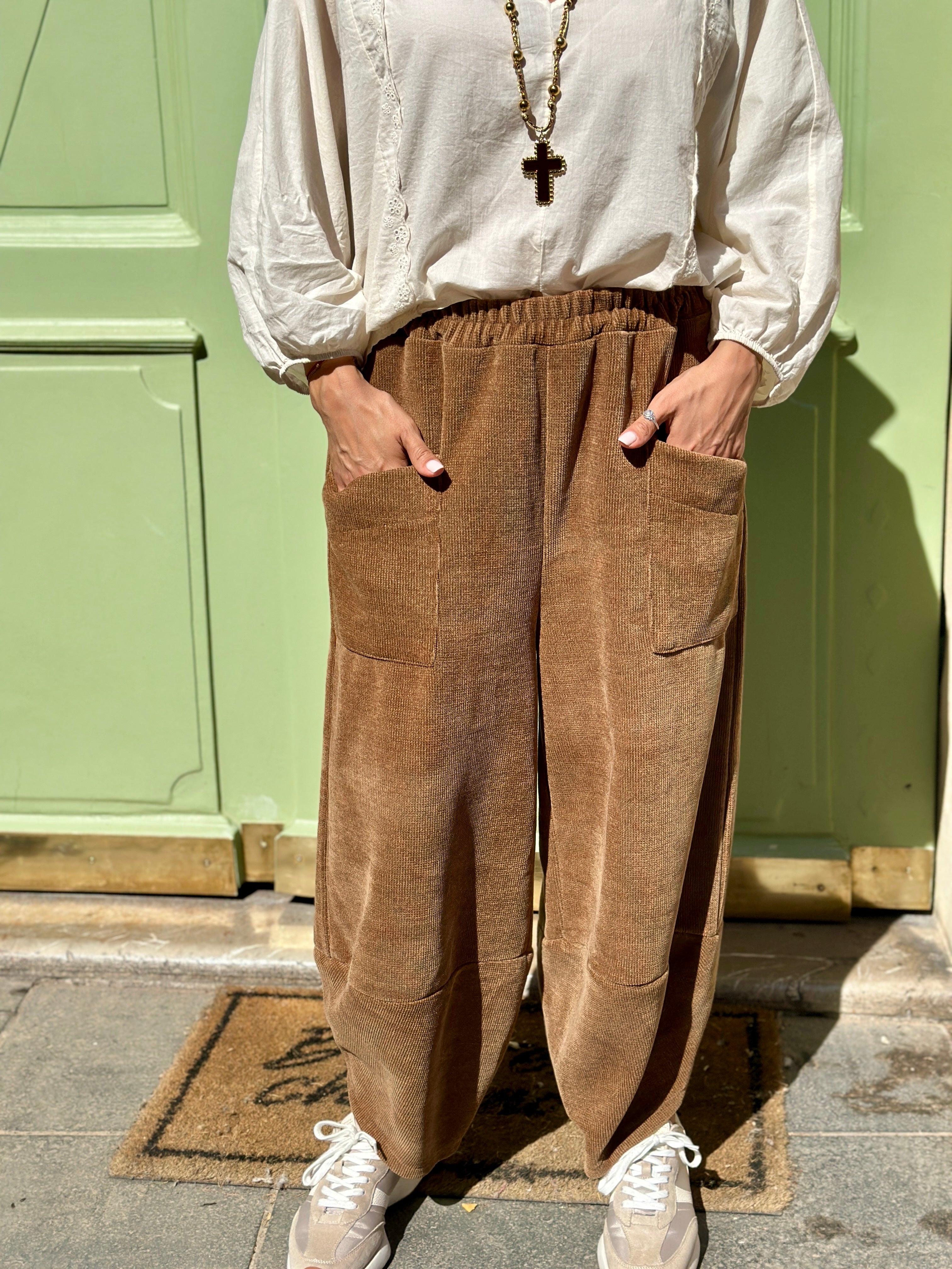 Pantalon velours camel NINO