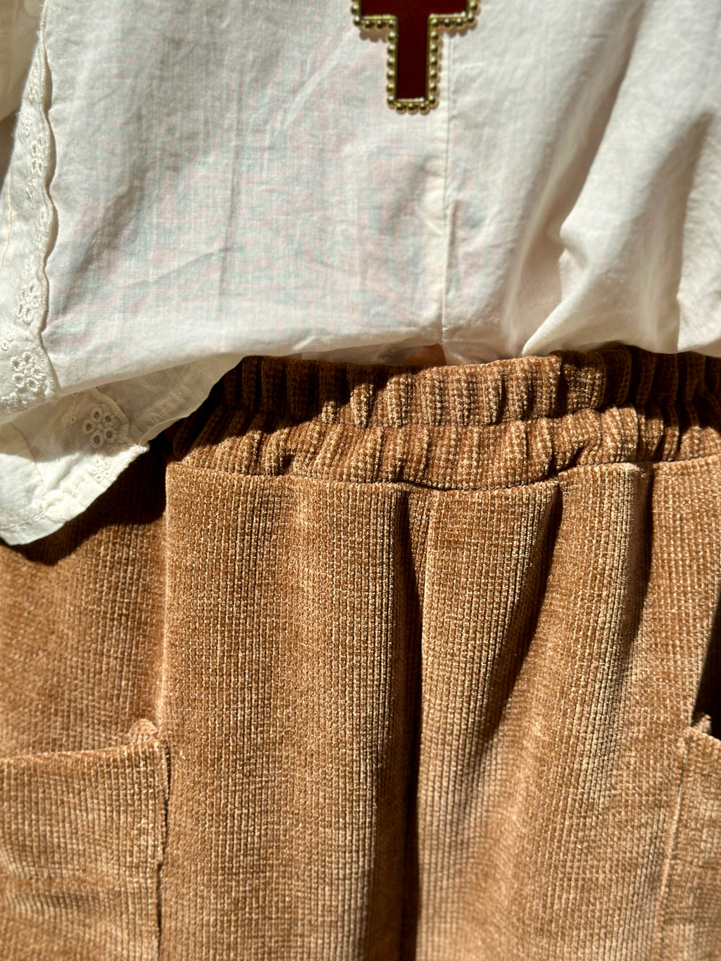 Pantalon velours camel NINO