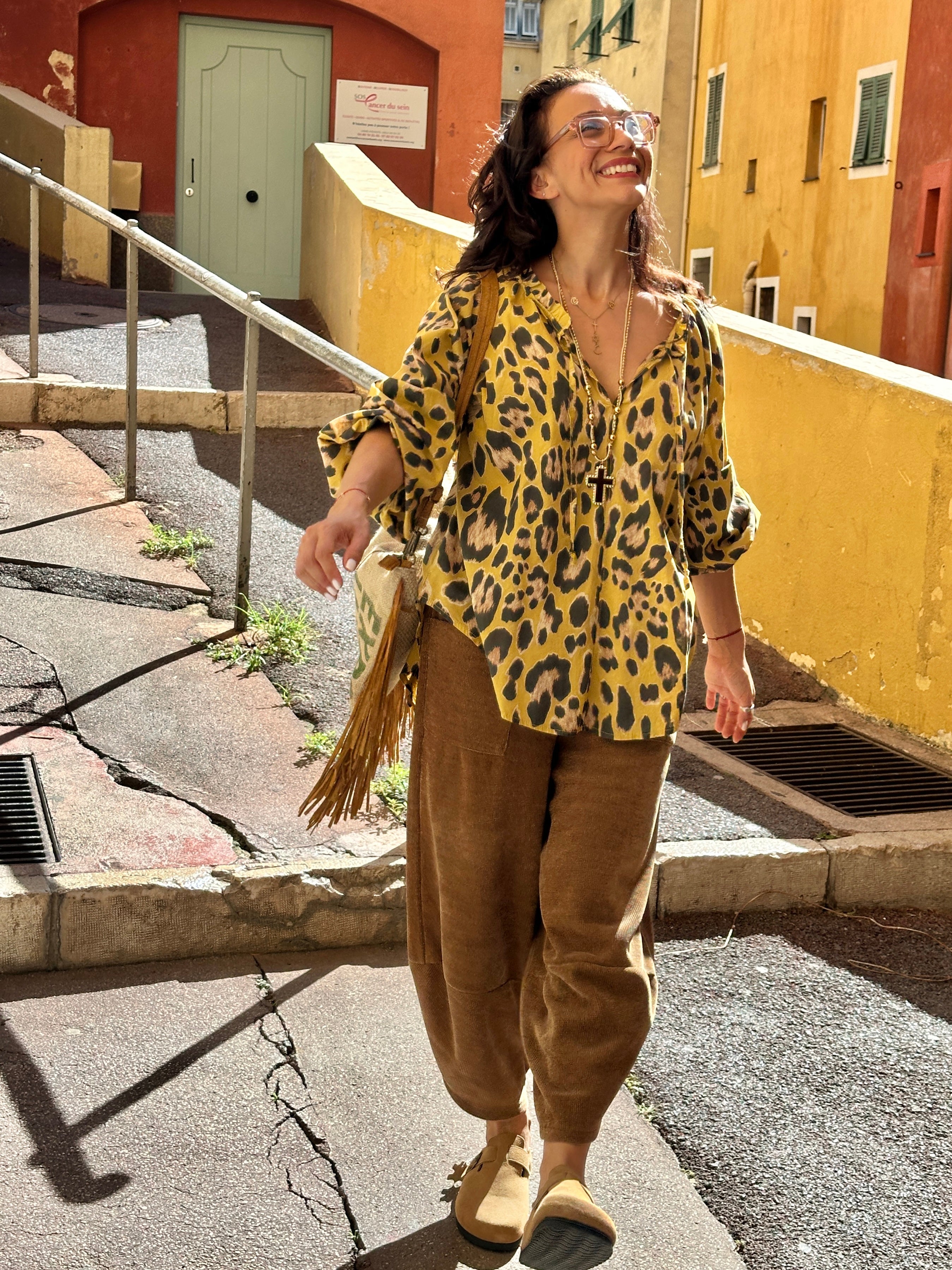 Blouse moutarde LEOPARD