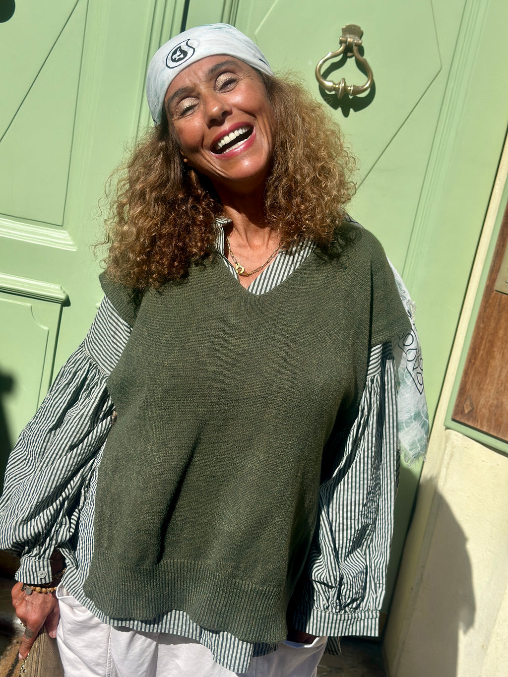 Pull sans manche kaki VIVIA